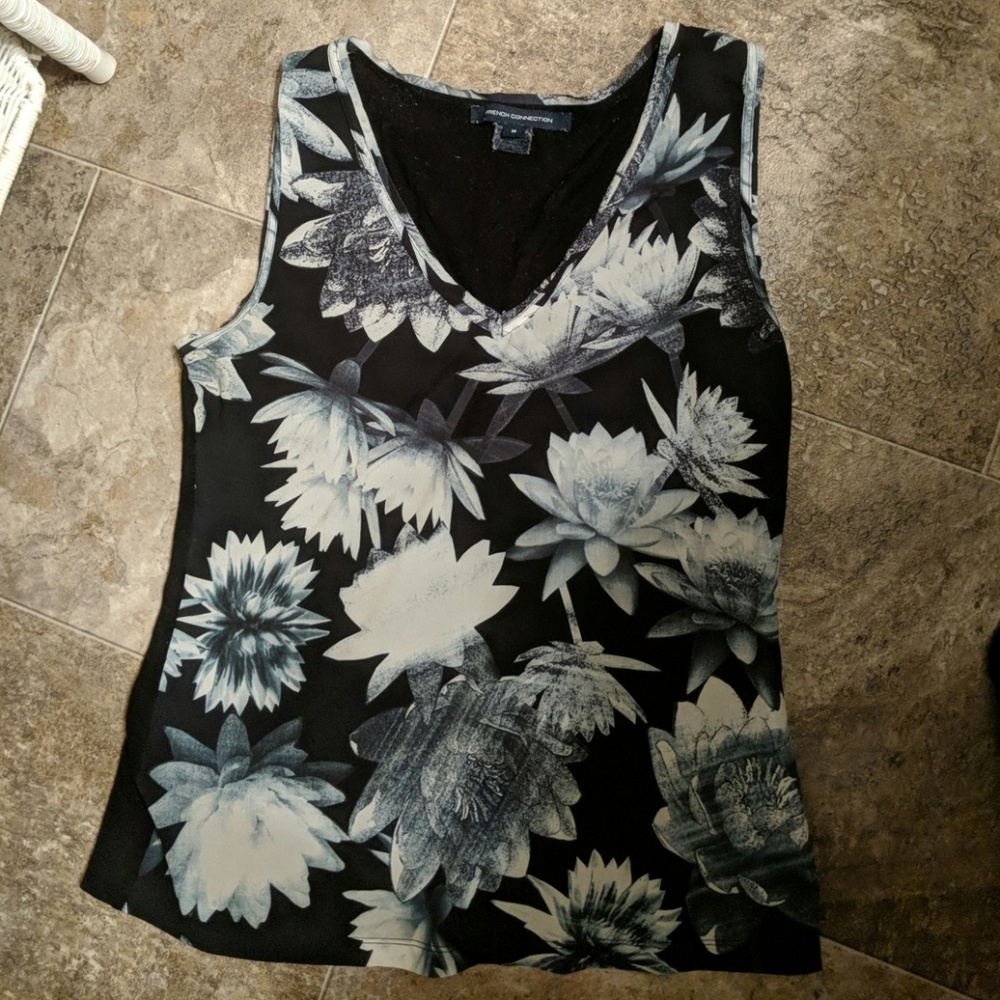 Black floral French Connection blouse